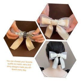Vaguelly Hair Bow Barrette for Women Rhinestone Hair Clip Accessory for Parties Daily Wear and Special Occasions Stylish Bow Design and Fashionable Outfits