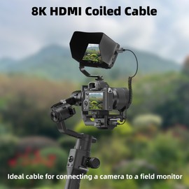 RIIEYOCA 8K HDMI to HDMI Short Coiled Cable, 48Gbps High Speed HDMI2.1 Supports HDR, 8K@60Hz, 4K@120Hz, Compatible with Camera, Camcorder, PC, Monitor (Regular)