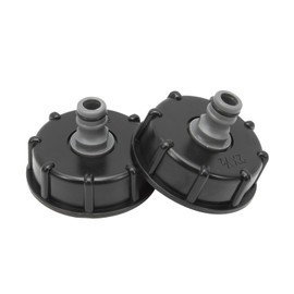 Konuooer 2 pieces S60 x 6 IBC fuel cap adapter, connector, 1/2 inch diameter connection, nipple connection 60 mm for tone valve, garden hose 1/2 inch connection