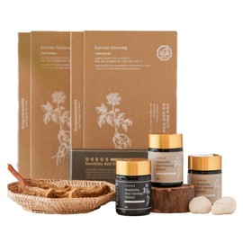 Sensibility Red Ginseng Extract Set, 100% Pure Ginseng Extract, 3 x 50 g Bottles, Five Years Old Korean Ginseng Immune System Strengthening, Memory Improvement, Saponin Rich