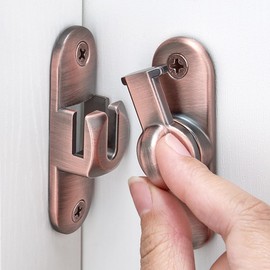 INIRET Barn Door Latches,90/180 Degree Gate Lock,Flip Gate Latches Hardware,Zinc Alloy Right Angle Door Lock Latch,Door Security Sliding Door Latch Lock fo Cabinets,Bathroom (red Bronze_1 Pack)