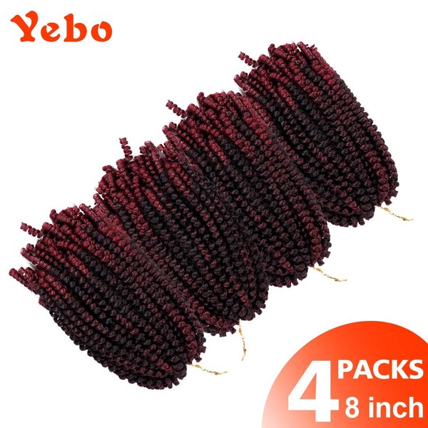 4 pack spring twist crochet braiding hair Ombre Colors Synthetic