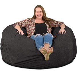 ULTIMATE SACK Bean Bag Chairs in Multiple Sizes and Colors: Giant Foam-Filled Furniture - Machine Washable Covers, Double Stitched Seams, Durable Inner Liner. (5000, Grey Suede)