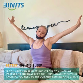 Chin Strap for CPAP User - Adjustable Snore Stopping Device Face Mask (Black)