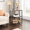 VECELO Tall End Side Tables, 30" Height Nightstand with 3-Tier
