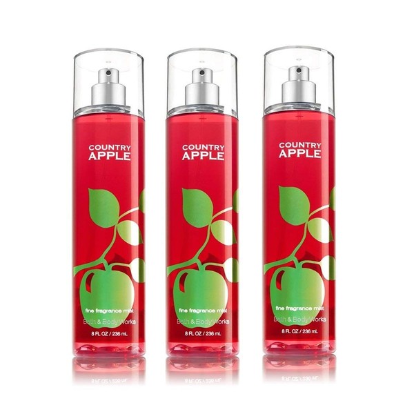 Bath & Body Works Country Apple Fine Fragrance Mist - Pack of 3