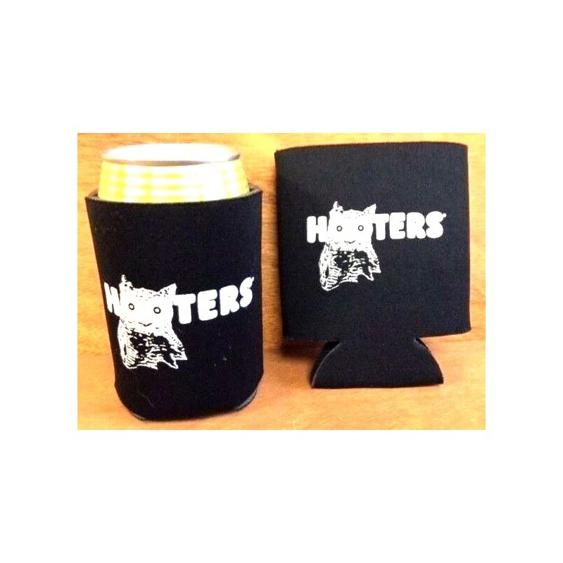 Hooters Black Beer Koozies Can Cooler Coozie - Set of
