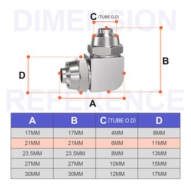 Bwintech 5 Pcs 6mm 90 Degree Elbow Push To Connect Lock Nut Tube Pneumatic Fitting,2 Way Nickel Plated Brass Quick KPV Air Line Adapter
