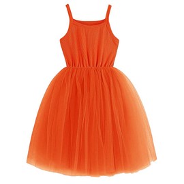BTGIXSF Baby Girls Tutu Dress Toddler Sleeveless Dresses Infant Tulle Sundress 580 Orange 7T