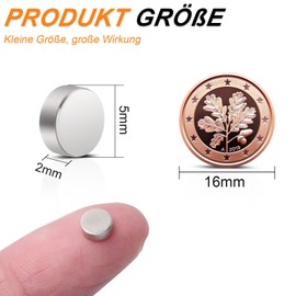 swihorab 250 Stück Mini Magnete Rund, 5x2 mm Kleine Magnete Stark Neodym Magnete Starker, Kleine Magneten Kühlschrank Magnete für Magnettafel, Whiteboard, Fotos, Pinnwand, Basteln, Karte