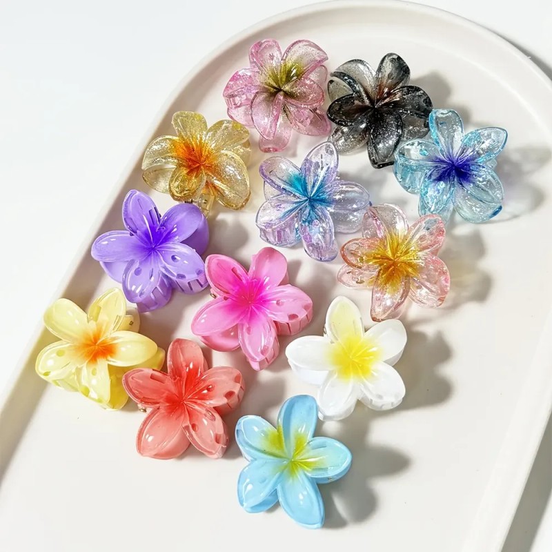 12 Pinzas Coloridas Para El Pelo Con Forma De Margarita