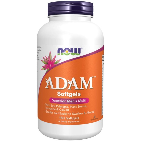 NOW Foods AdamTM Men's Multiple Vitamin -Softgels,180 Count (Pack of