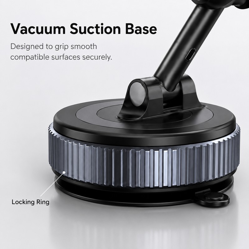 Foldable Magnetic Phone Holder with Suction Base – 360° Adjustable