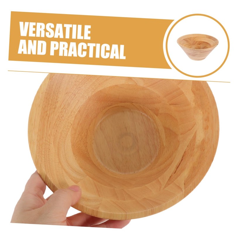 ABOOFAN Large Wooden Salad Bowl Design for Easy Mixing Pouring