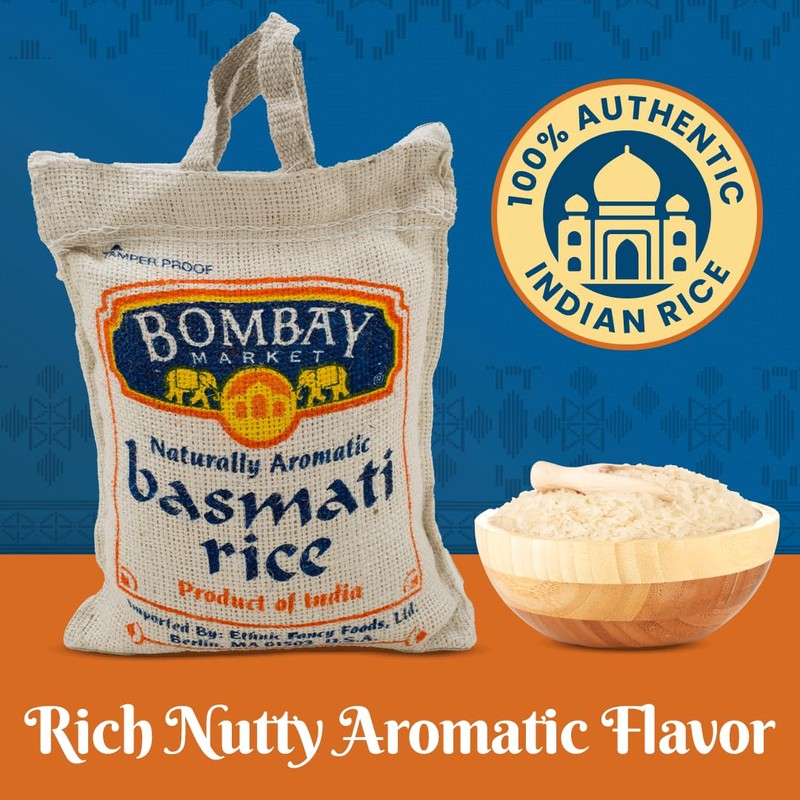 Bombay Market White Basmati Rice - Aromatic & Nutty Flavor