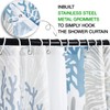 GKLEASG Nautical Beach Shower Curtain, Blue Tropical Coral Ocean Seashell