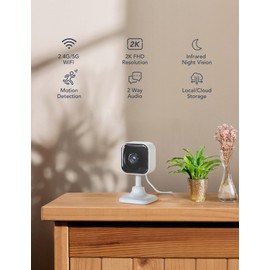 GNCC 2K 3MP Security Camera Indoor 2 Packs CCTV Cameras for House Security, 2.4G/5G Home Security Camera, Motion/Sound Detection, Night Vision, SD/Cloud Storage, Works with Alexa & Google Home, GC4