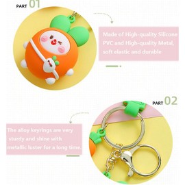 CAOXIAN Rabbit Keychain Cute Cartoon Carrot Rabbit Key Ring Bag Pendant Decoration Kawaii Keychain Accessories Backpack Bag Charm Car Key Ring for Women Girl
