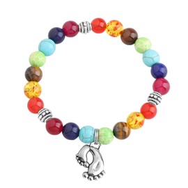 MYOSPARK Doula Gift Baby Footprints Charm Doula Bracelet Doula Nurse Prayer Gift OBGYN Doctor Labor Nurse Gift Midwife Jewelry (UK Doula Bracelet)