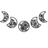 OYEFLY 5 Pieces Metal Moon Phase Wall Decor,Black Boho Moon
