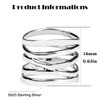 HAIXIAN Classic Silver Plain Multi Cross Lines Wide Band Ring,Silver