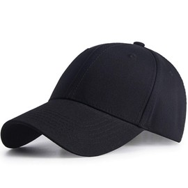 QXuan Basic Baseball Caps Snapback for Men and Women,Classic 6 Panel Sport Casual Sun Visor Hat,Adjustable 56-60cm (Black)