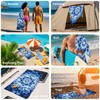 JKJNLHJE Mandala Microfiber Beach Towel,Blue Flowers Extra Large Sand Free