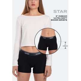 Woxer Womens Boxers - Star 3" Boy Shorts Underwear for Women - Boxers for Women, Womens Boxer Briefs & Boxer Briefs for Women