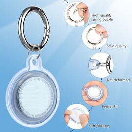AXFEE Hülle mit Schlüsselanhänger, 4er-Pack wasserdichte Airtag Halter, Anhänger für Air Tag, TPU Schutzhülle mit Frontabdeckung Rundumschutz Hülle für Schlüssel Taschen Gepäck und Haustierhalsband
