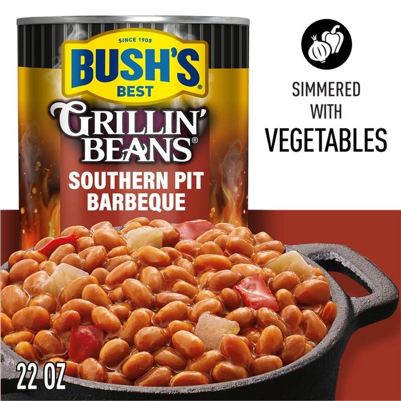 Bush's Southern Pit Barbecue Grillin' Beans, 22 OZ. (Pack of