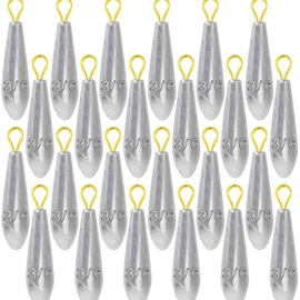 Landhoow Drop Shot Fishing Sinker Weights Kit Freshwater Catfishing Fishing Sinker Bass Casting Removable Line Saltwater Streamlined Snap Weight for Trolling Surf Tackle(1/2 oz,24pcs)