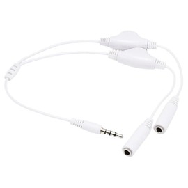 Monoprice 107116 Headphone Splitter with Separate Volume Controls, White