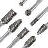 Carbide Burr Set 8pcs 1/4 Inch Shank Diameter Double Cut