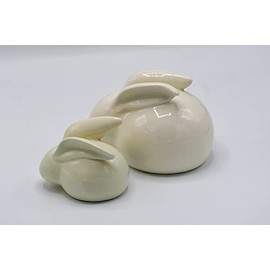 Rainbowbridge Rabbit Urn/Ashes Casket - Handcrafted Memorial - Pet Memorials Gifts - White Large