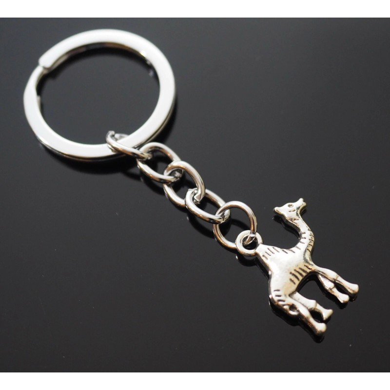 Camel Single Hump Bactrian Dromedary Silver Pendant Keychain Gift Key