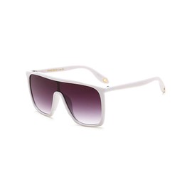 Freckles Mark Vintage Retro Oversized 70s Sunglasses for Men Women Shield Disco Glasses (White, 59)