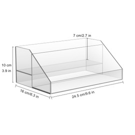 JessLab Acrylic Makeup Organizer, Deluxe Cosmetic Storage Box with 2 Tiers, Clear Makeup Display Case for Vanity, Durable and Stylish Organizer for Lipstick, Brushes, Jewelry and More