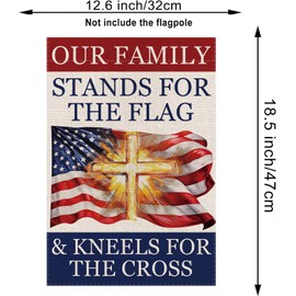 Patriotic 4th of July Garden Flag Cross Flag Vertical Double Sided Burlap Patriotic USA Flag for Yard Lawn Outdoor Decor Independence Memorial Day Decoration 12x18 Inch