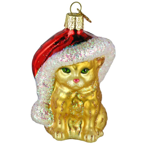 Old World Christmas Santa Kitten Glass Blown Ornaments for Christmas Tree