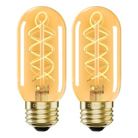Owilukie E26 LED Bulb 4W Equivalent 40 watt, Vintage Edison Bulbs, Warm White 2200K Amber E26 Edison Bulb dimmable,Tubular T14 T45 LED Light Bulb, AC120V, 300lm, CRI90+, Glass, Pack of 2