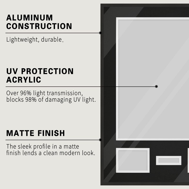 CCDCC 24x32 Aluminum Shadow Box Jersey Frame 2 Pack, Black