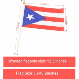 20 Pack Puerto Rico Flags Puerto Rican Stick Flag Small Mini Handheld Flags for Decorations,（ 5 × 8inches）, essential for parties and celebrations
