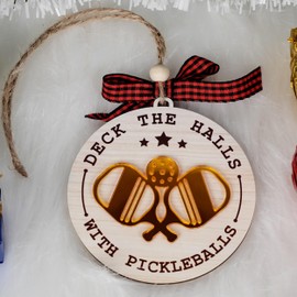 Pickleball Ornaments for Christmas Tree, Pickle Ball Ornament 2024, Gift for Pickleball Lover, Unique Christmas Ornament 2024, Deck The Hall with Pickle Ball, Funny Pickleball Gift