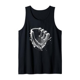 Baseball Glove 3D Wireframe - Vintage Baseball Lover Tank Top