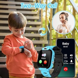 LITEYPP Smart Watch Answer/Make Calls, Kids Smart Watch Connected GPS Phone for Boys and Girls with Calling SOS Camera Music Player Alarm Video, Birthday Gifts for Kids