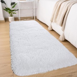 Sour Lemon Living Room Rugs, 60 x 120 cm, Grey Runner, Rug for Bedroom, Washable, Non-Slip, Fluffy Rug, Shaggy Soft Rugs, Mat for Kids, Hallway, Living Room