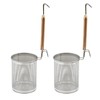 Stainless Steel Pasta Strainer, 2pcs Micro-Perforated Food Dumpling Noodle Strainer