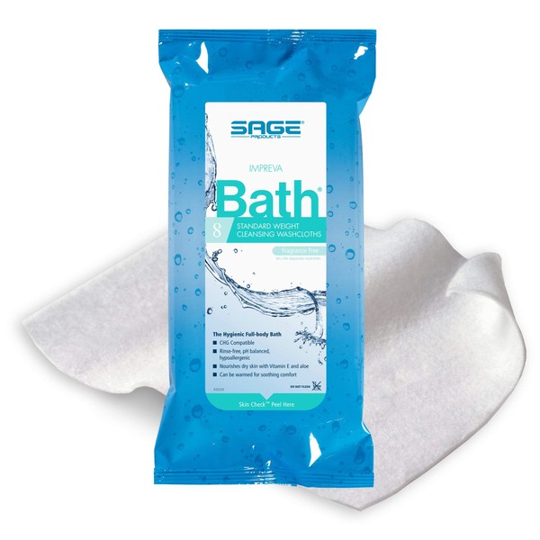 Impreva Bath Bath Wipe Soft Pack Aloe Unscented 8 Count, 7988 - Case of 480