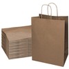 EcoQuality X-Large Brown Kraft Paper Bags With Handles - 50pcs,