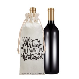 RF&CM Funny Retirement Gift Wine Bags for Women Men - Humorous Gifts for Retired Coworkers - Unique Wine Bags with Funny Saying - Happy Retirement Gifts 2023 - I Can Wine All I Want